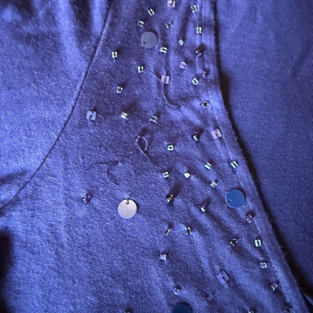Calvin Klein Purple Embellished Long Sleeve Blouse - Picture 4 of 6